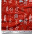 thumbnail image 1 of Soimoi Polyester Crepe Fabric Cactus Tree Print Fabric by The Yard 52 Inch Wide, 1 of 5
