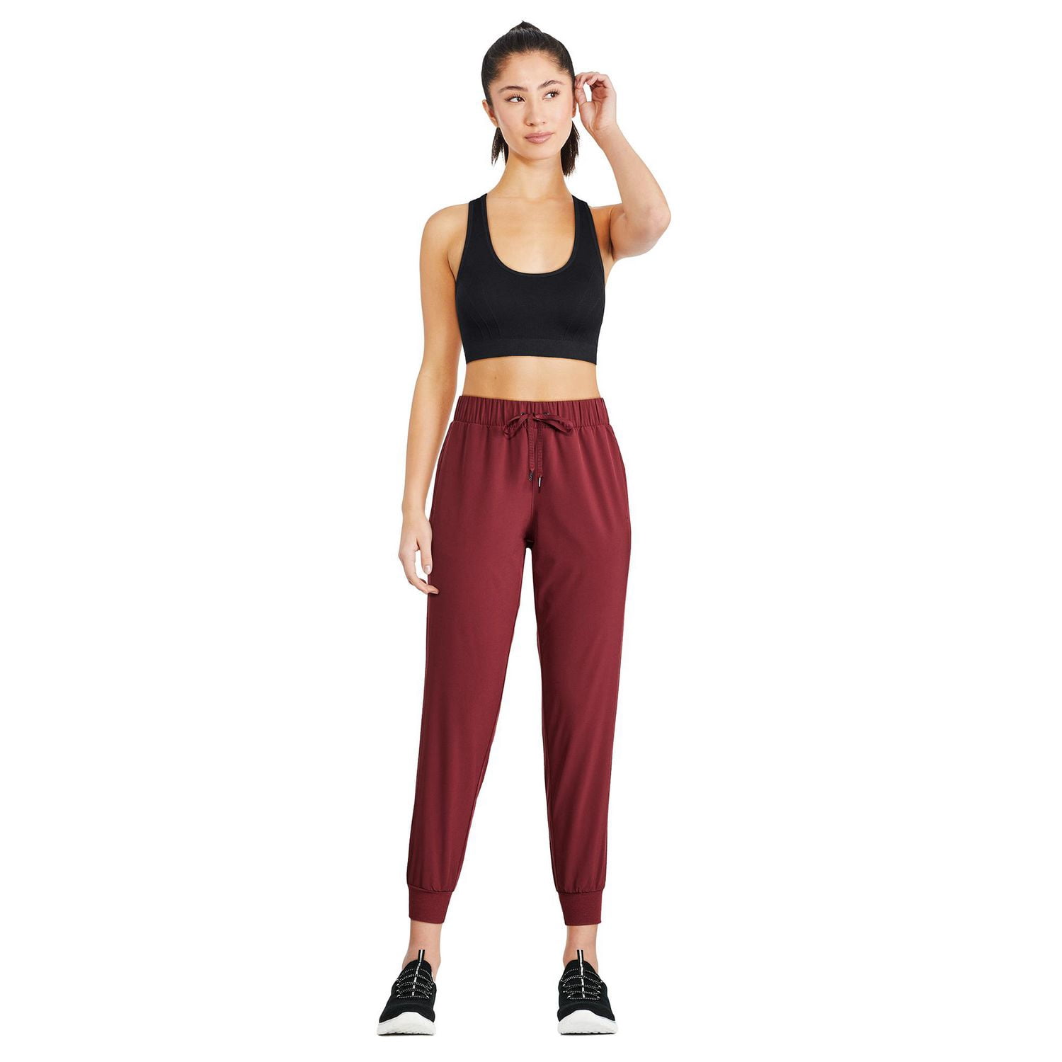 Jogger tissé avec revers côtelés Athletic Works pour femmes