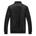 thumbnail image 3 of Pisexur Veste en Cuir Homme Veste en Cuir Mince pour Homme Col Rond Coupe Ajustée Col de Baseball Veste en Cuir pour Homme Veste de Moto en Cuir Veste de Moto, 3 of 7