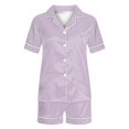 thumbnail image 4 of Besolor Pyjama d'Été pour Femme, Tenue de Nuit Décontractée à Manches Courtes, Chemise Boutonnée avec et Ensembles, Tenue de Détente, Pjs, 4 of 4