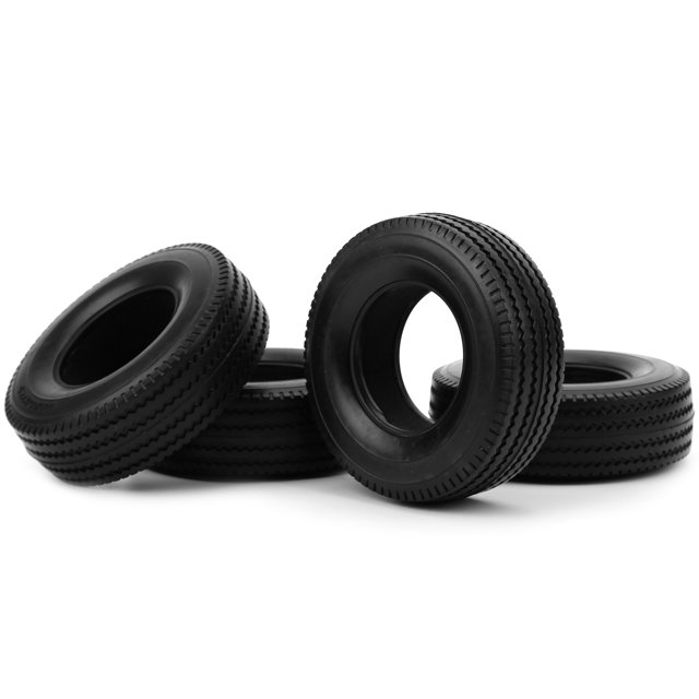 Fdit 4Pcs RC Small Rubber Tyres Wheel Tires Fit For Tamiya Tractor Trucks 1/14 RC Car