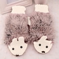 thumbnail image 4 of XZNGL Cartoon Hedgehog Wool Double Layer Thermal Insulation with Finger Weave Gloves, 4 of 9