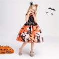 thumbnail image 5 of KAWELL Robe de Costume de Citrouille d'Halloween pour Fille avec Sac pour 3-12 Ans, 5 of 5