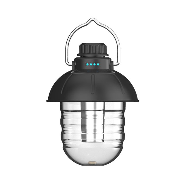 yeacher Lanterne Rétro Multifonctionnelle d'Extérieur à Poignée en Métal pour Camping, Rechargeable, Portable, Lumière de Tente à Gradation Continue, Équipement d'Éclairage pour Pêche et Voyage