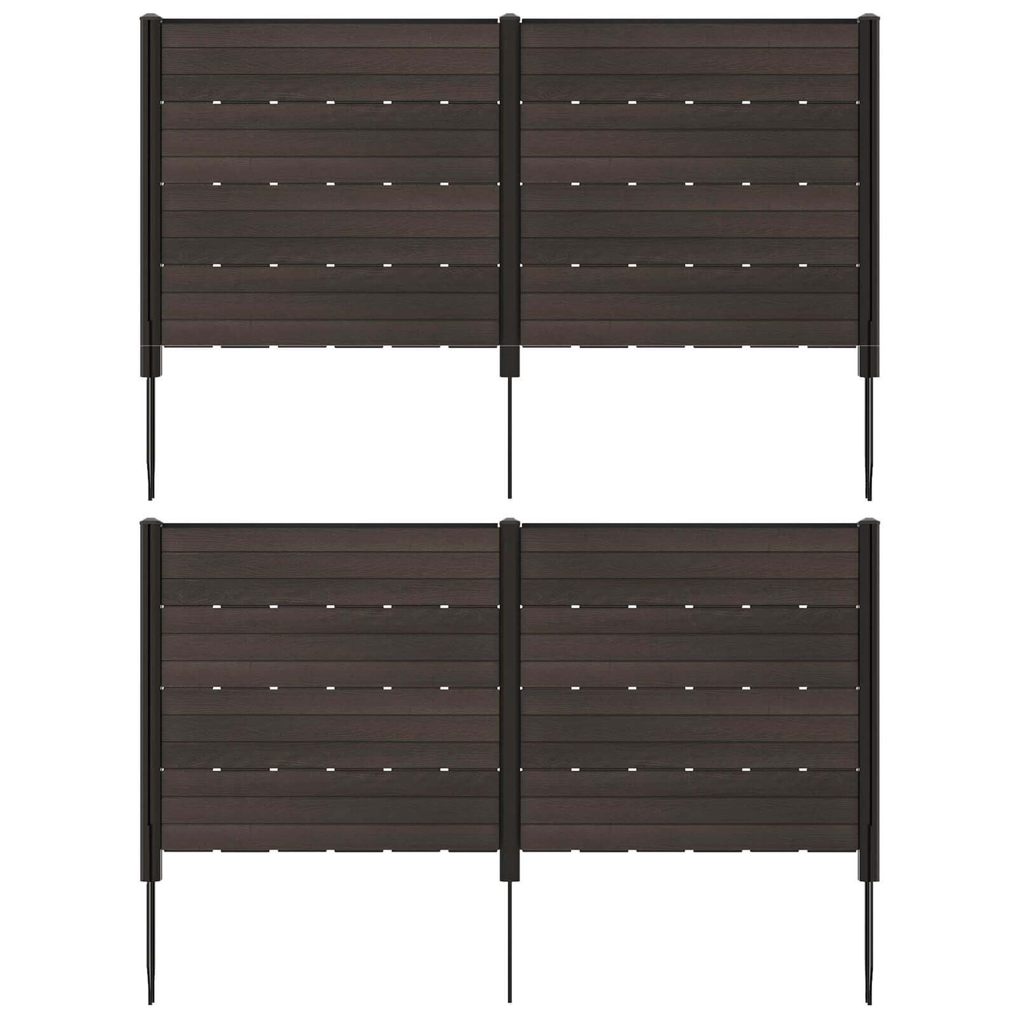 Costway 2 PCS 48" L x 46" H Air Conditioner Fence Outdoor Privacy Fence Screen Brown