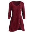 thumbnail image 1 of RKSTN Chandails pour Femmes Grande Taille Manches Longues Bouton Patchwork Tops Asymétriques Chandail Chandails d'Automne, 1 of 5