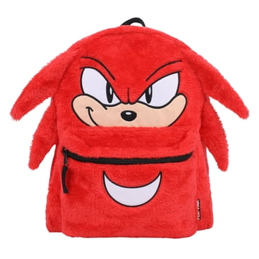 Sonic the Hedgehog Knuckles Sac à Dos en Peluche Réversible de 16 Pouces avec Piquets