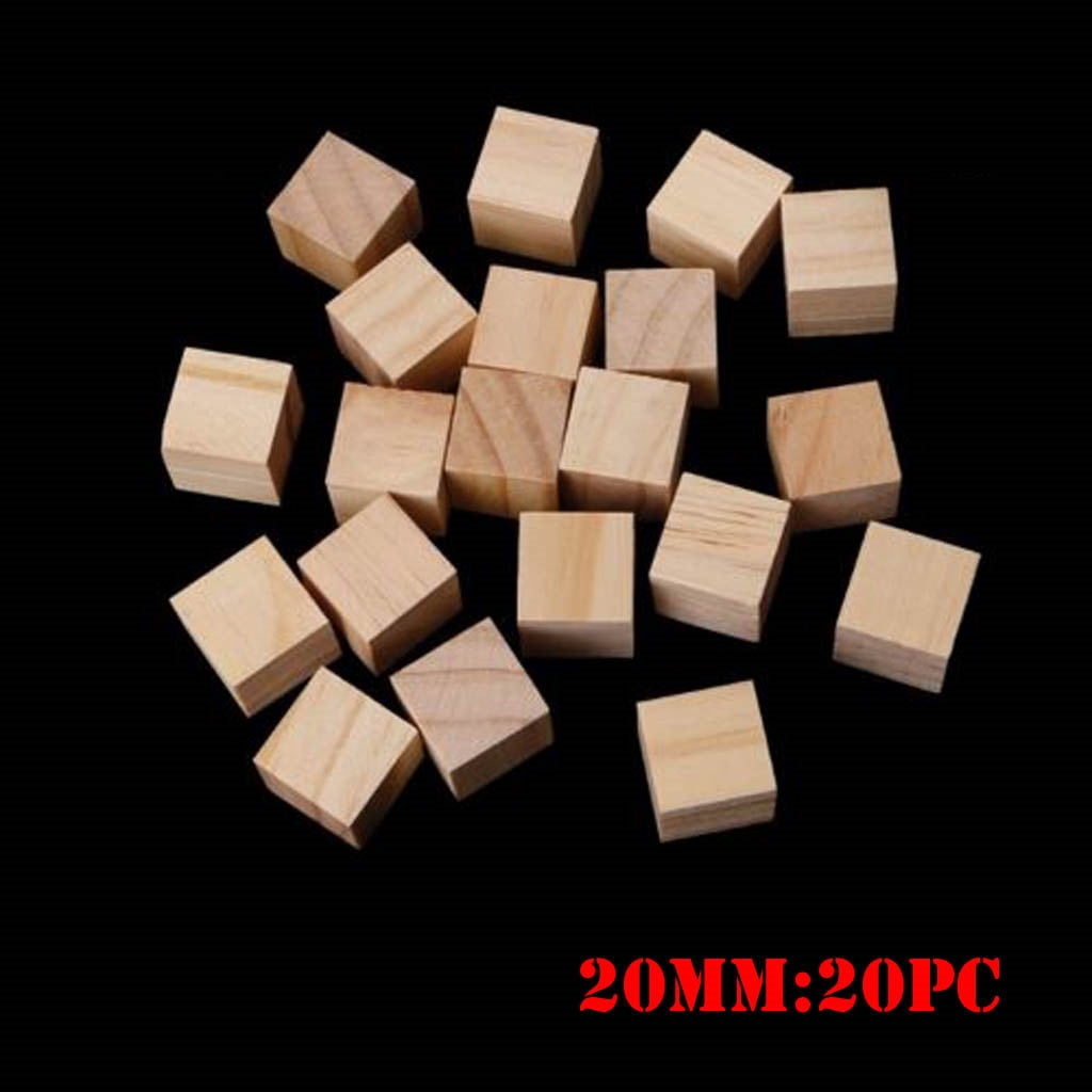 Dvkptbk Menuiserie Artisanat Blocs en Bois 20 mm Mini Cubes Embellissement pour Menuiserie Bricolage Déco Maison en Liquidation