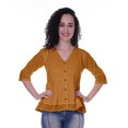 thumbnail image 1 of Moomaya Blouse Ethnique en Coton Peplum Col en V pour Femmes, 1 of 6