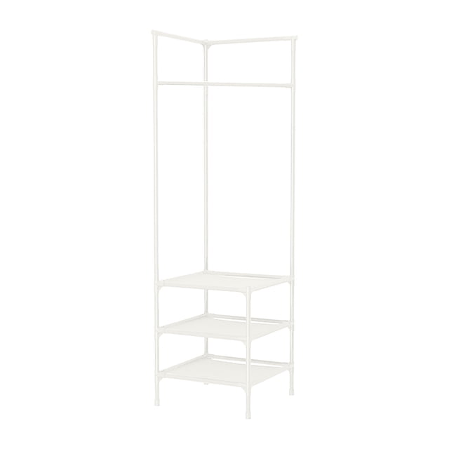 Dvruxg Coat Rack Freestanding Closet Organizer,Simple Hall Tree with 2 Storage Shelves, Corner Storage Organizer, for Entryway, Bedroom