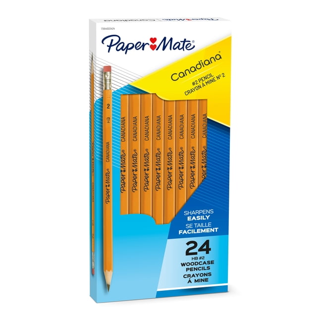 Crayons à mine Paper Mate Canadiana, mine HB n° 2, 24 unités