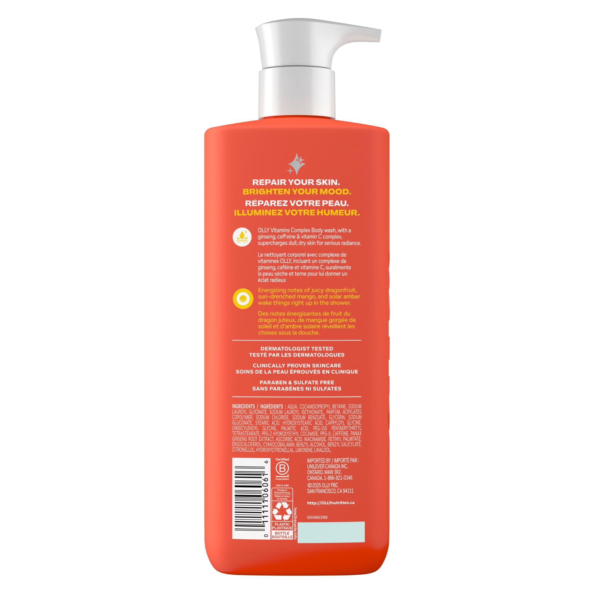 OLLY Nettoyant Corporel avec Complexe de Vitamines Agrumes et Groseille Illumination Humeur et Peau, 502 ml