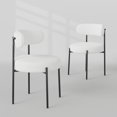 thumbnail image 2 of Kojooin 2-Piece Dining Chairs Set, Chenille Upholstered Accent Side Chairs with Plush Backrest for Kitchen or Dining Room, 2 of 7