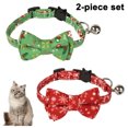 thumbnail image 1 of Lot de 2/ensemble Collier pour Chat à Dégagement Rapide avec Mignon Nœud Papillon et Clochette à Carreaux Fleur pour Minou Sécurité Ajustable, 1 of 9