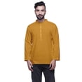 thumbnail image 1 of Atasi Kurta Court Uni à Manches Longues pour Hommes, Tenue Décontractée d'Été, 1 of 6