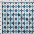 thumbnail image 4 of oneOone Polyester Spandex Turquoise Blue Fabric Check Argyle Craft Projects Decor Fabric Printed By The Yard 56 Inch Wide, 4 of 4