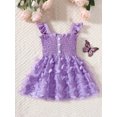 thumbnail image 2 of SUNSIOM Toddler Girl Summer Dress, Sleeveless Button Front 3D Butterfly Solid Color A-line Dress, 2 of 9