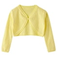 thumbnail image 1 of Timegard Girl Lightweight Cardigan Open Front Button Hollow out Children Comfy Cute Knit Shrug Solid Color, 1 of 6