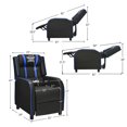 thumbnail image 2 of Gymax Massage Gaming Recliner Chair Racing Single Lounge Sofa Home Theater Seat Blue, 2 of 10