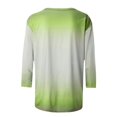 thumbnail image 5 of Meichang T-Shirt à Manches 3/4 pour Femmes, Amusant et Tendance, T-Shirts Imprimés Dégradés, Tunique Ajustée, Chandail à Col Rond, Blouse, Doux, Confortable, Extensible, Hauts de Vacances pour Jeans, 5 of 5