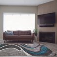 thumbnail image 2 of Spirals Abstract Pattern Area Rug Carpet in Black Grey Blue, 3x10 (2'7" x 9'10", 80cm x 300cm), 2 of 5