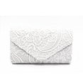 thumbnail image 4 of CHOK Lace Floral Envelope Handbag Evening Bag Wedding Bride Party Bag Coin Purses-White, 4 of 4