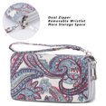 thumbnail image 2 of Womens Double Zipper Wallet Clutch Purse Cellphone Long Wallet with Removable Wristlet, 2 of 6