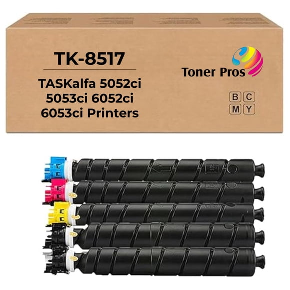 Toner Pros TK-8517 Toner Cartridge - Compatible for Kyocera TASKalfa 5052ci 5053ci 6052ci 6053ci Color Printers, 4 Color Pack: KCMY - Yield 30,000 Black & 20,000 Colors Pages