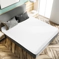 thumbnail image 3 of PiccoCasa Soft 100GSM Queen Striped Bed Fitted Sheets 16 Inch Deep Pocket White, 3 of 7