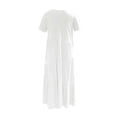 thumbnail image 3 of Robe à Manches Longues Femme Mode Estivale pour Femmes Robe Longue Ample Manches Courtes Col Rond Asymétrique à Étages Robe Longue de Plage Robe d'Été pour Femmes Robe d'Été Aguichant à Manches Longues, 3 of 5