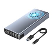 Bunblic Hard Drive Enclosure External Hard Drive Case Sturdy Removable Portable Multiuse with Cooling Fan for Home Commercial Storage M15 SSD