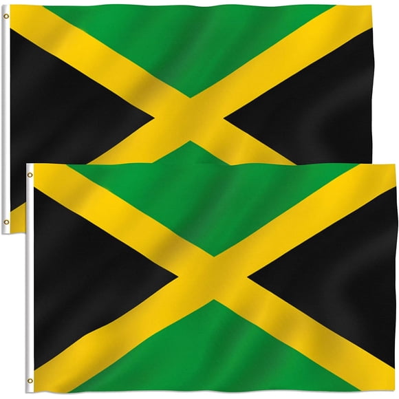 ANLEY Pack of 2 Fly Breeze 3x5 Foot Jamaica Flag - Jamaican National Flags Polyester