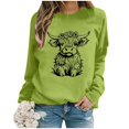 thumbnail image 4 of WEAIXIMIUNG Chandail pour Femmes Chic Chandail d'Automne et d'Hiver pour Femmes 2025 Col Rond Mode Chemise à Imprimé Vache Manches Longues Mode Décontractée Mode Haut de Sortie, 4 of 4