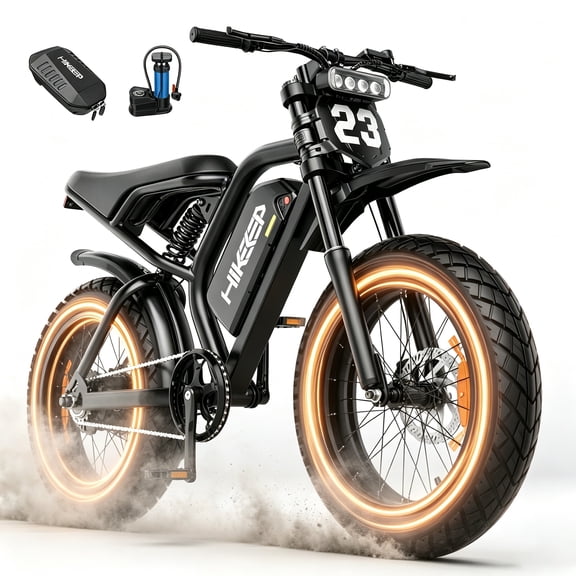 GlobalKeep Vélo Électrique Tout-Terrain à Pneus Surdimensionnés 20 Pouces pour Adultes, Moteur de Pointe 1500W, 28MPH, Freins à Disque Doubles, Vélo de Montagne Électrique avec Batterie Amovible 48V 17.5Ah, Certifié UL2849.