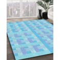 thumbnail image 3 of Ahgly Tapis Rectangulaire Lavable en Machine Intérieur Transitionnel Bleu, 2 Pieds x 4 Pieds, 3 of 7