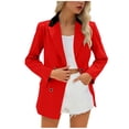 thumbnail image 1 of NTACZA Manteaux pour Femmes Blazer d'Entraînement Vestes de Complet Rouges à Boutons Contraste Manches Longues à Col Manteau pour Femmes Veste TTG, 1 of 8