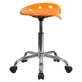 thumbnail image 3 of Vibrant Orange Tractor Seat and Chrome Stool, 3 of 9