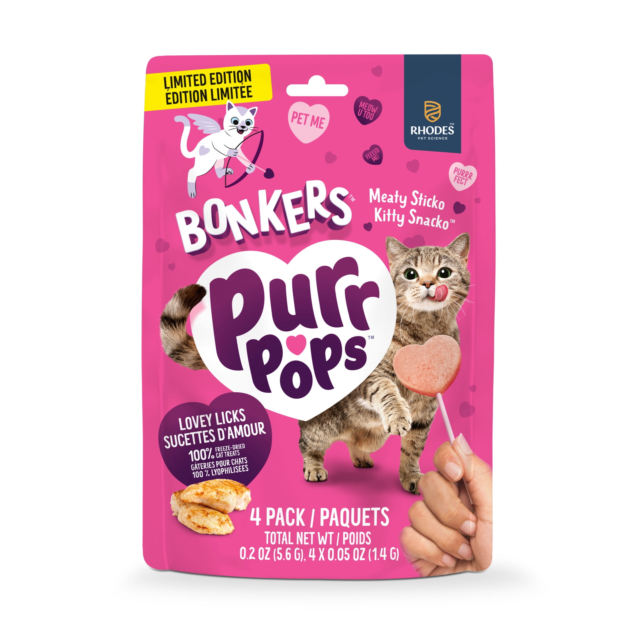 BONKERS Purrpops, Valentines Edition Freeze-Dried Chicken