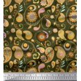 thumbnail image 1 of Soimoi Green Moss Georgette Fabric Mandala & Paisley Print Sewing Fabric Yard 44 Inch Wide, 1 of 4
