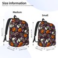 thumbnail image 2 of Vsdgher Halloween With Skull Print Canvas Backpack Travel Rucksack Unisex Knapsack 15.7/17.7Inch Laptop Backpack for Work,College-Small, 2 of 5
