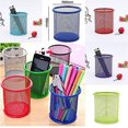 thumbnail image 4 of Office Desk Accessories Metal Grid Round Pens Pencils Holder Desk Organizer -Red, 4 of 4