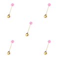 thumbnail image 3 of Transemion 1/2/3/5 Cartoon Adorable Restaurant Hotel Tableware Portable Washable Stainless Steel Stirring Mixing Dinnerware Cake Flatware Candy Spoon Pink 5PCS, 3 of 6