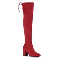 thumbnail image 1 of Unique Bargains Bottes Cuissardes à Talon Épais à Bout Rond pour Femmes, 1 of 8