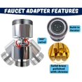 thumbnail image 4 of AVAbay Brass Faucet Aerator to Shower Hose Adapter Sink to Hose Attachment Pipe Splitter with Male Thread Adapter Faucet Connector for Bathroom/Kitchen, 4 of 5