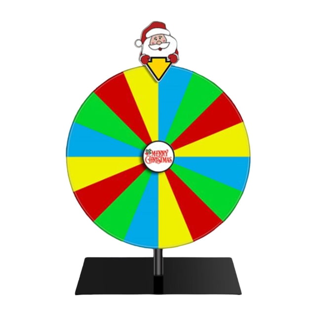 Luzkey Colored Rotating Wheel Drinking Game Party Supplies Erasable Portable Tabletop Roulette Wheel Prize Wheel for Shops Bar Party Santa Claus