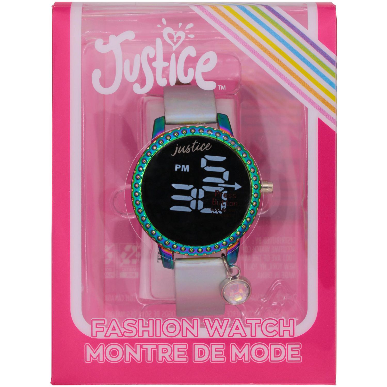 Montre LED Justice avec charm cristal suspendu