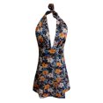 thumbnail image 4 of Leutsin Women's Print Sleeveless V-Neck Halter Backless Ladies Slim Dress, 4 of 5