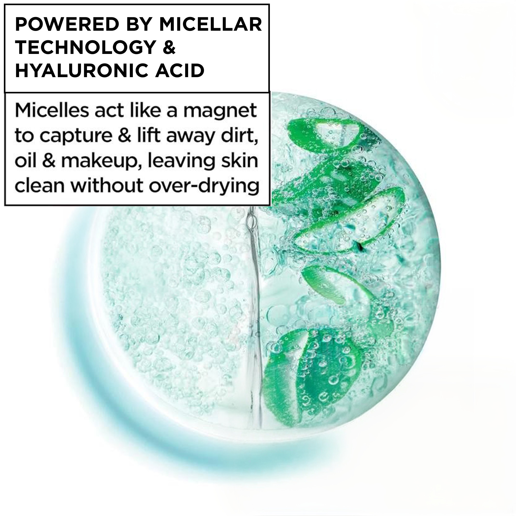 Garnier Eau Micellaire Nettoyante Tout-en-1 à L'acide hyaluronique, Convient Aux Peaux Sensibles, Cruelty Free International et Végétalien