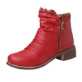 thumbnail image 1 of Zipper Chelsea Ankle Boots for Women Vintage Slouchy Leather Low Heels Short Booties Winter Fall Work Shoes, 1 of 5