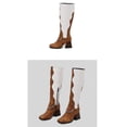 thumbnail image 4 of EGNMCR Knee High Boots Oversized Women's Fall/Winter Velvet Lining Color Matching Rectangle Toe Thick High Heels Long Chain Boots, 4 of 6